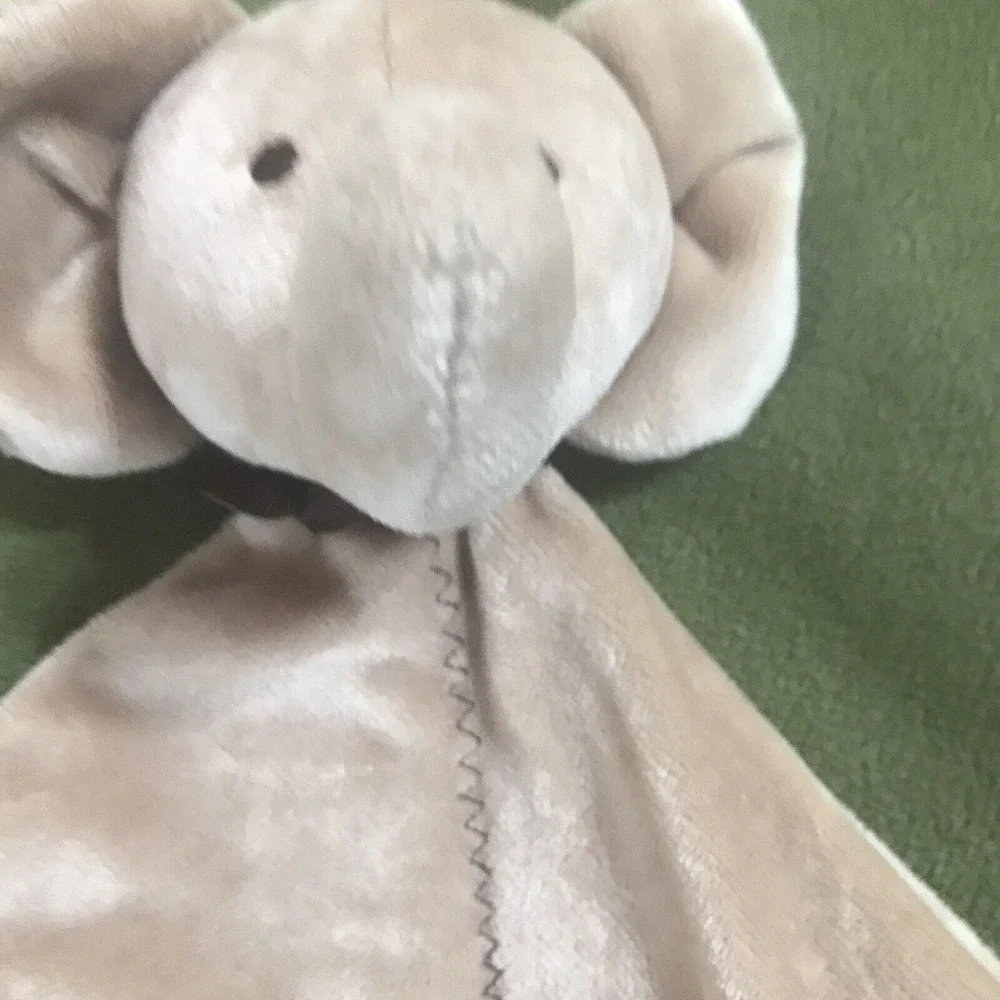Just One Year Precious Firsts Tan Brown Elephant Security Blanket Lovey Rattle